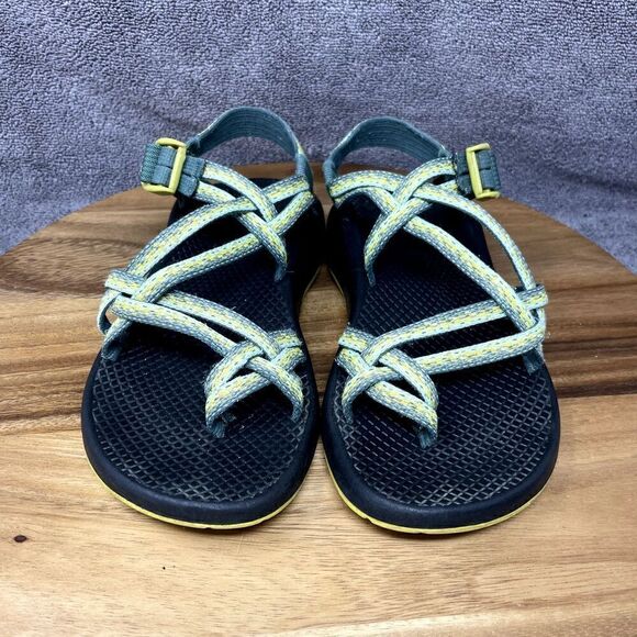Chaco Womens ZX2 Sandals Classic Green Yellow Hiking Outdoor Toe Loop Women’s 7 - Picture 2 of 9